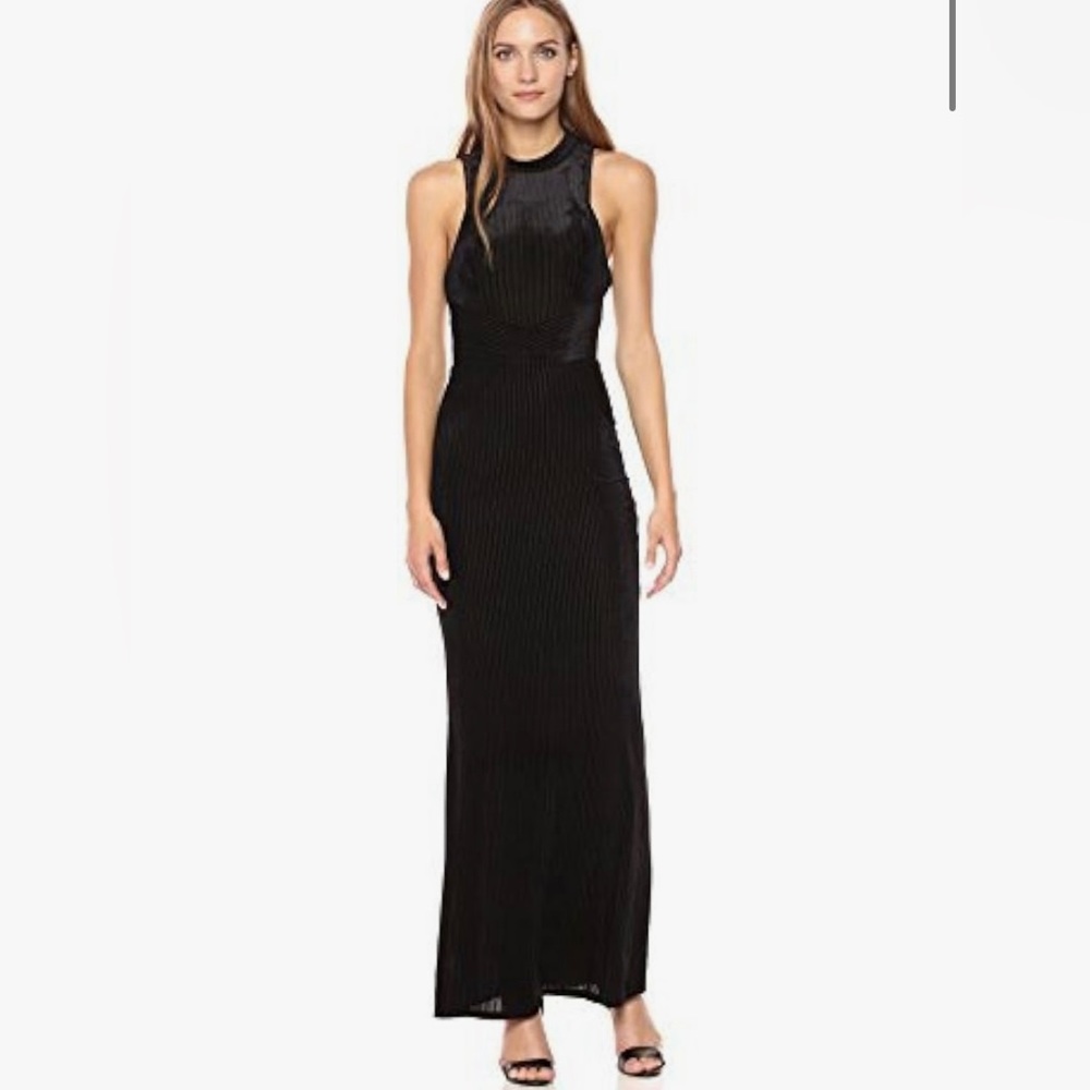Black Velvet Mock Neck Evening Dress, XS
